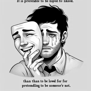 It is preferable to be disliked for who you truly are than to be loved for pretending to be someone you're not.