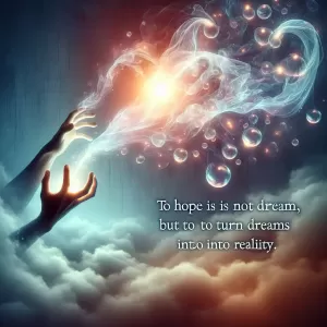 To hope is not to dream, but to turn dreams into reality.