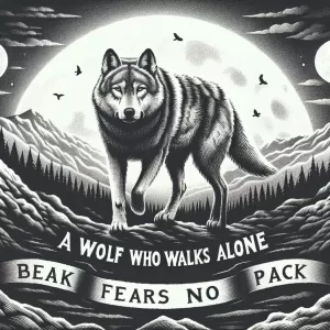 Balkan Proverb (Montenegro): The wolf who walks alone fears no pack.