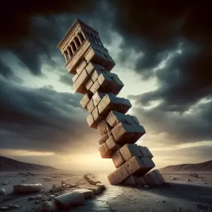 Assyrian Proverb: A tower built from lies leans before it falls.