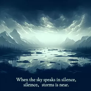 Inuit Proverb: When the sky speaks in silence, storms are near.