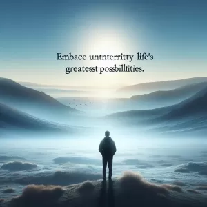 Embrace uncertainty; it is the canvas for life's greatest possibilities.