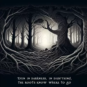 Celtic Thought: Even in darkness, the roots know where to go.