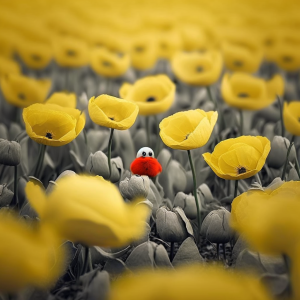 Don't be afraid to be a poppy in a field of daffodils.