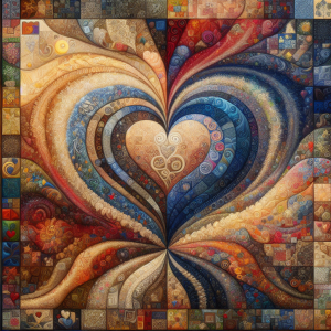 Like a delicate thread, love subtly stitches the patches of our lives into a beautiful quilt of warmth and togetherness.