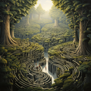 Life's labyrinth unveils hidden passages of growth and self-discovery