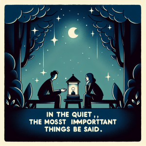 In the quiet, the most important things are said.