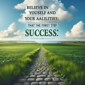 Believe in yourself and your abilities; that's the first step to success.