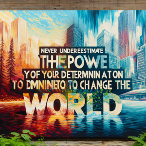 Never underestimate the power of your determination to change the world.