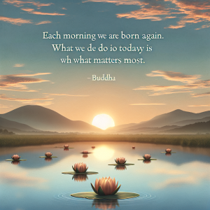 Each morning we are born again. What we do today is what matters most. – Buddha