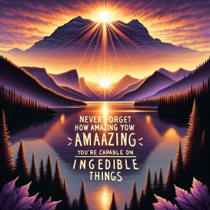 Never forget how amazing you are; you're capable of incredible things.