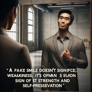 A fake smile doesn't signify weakness; it's often a sign of strength and self-preservation.
