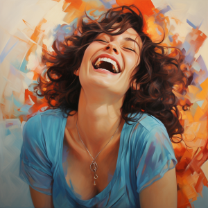 A woman's laughter echoes with the joy of the world and uplifts those around her
