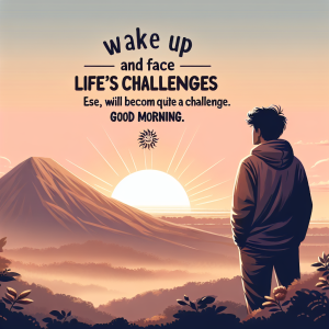 Wake up and face life’s challenges head-on. Else, life will become quite a challenge. Good morning.