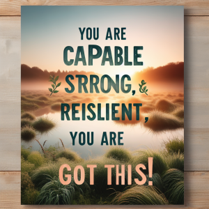 You are capable, strong, and resilient. You got this!