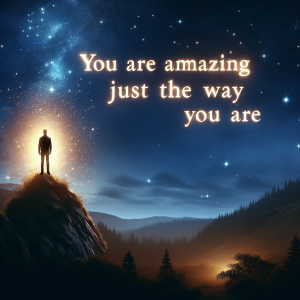 You are amazing just the way you are, with all your unique qualities and strengths shining brightly.