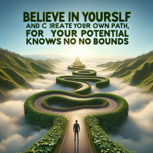 Believe in yourself and create your own path, for your potential knows no bounds. - Rizz