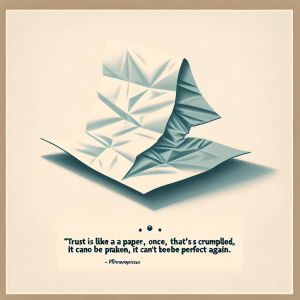 Trust is like a paper, once it's crumpled it can't be perfect again. - Unknown