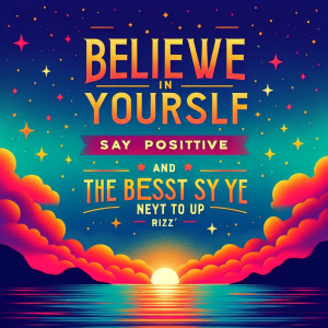 Believe in yourself, stay positive, and never give up. The best is yet to come. - Rizz