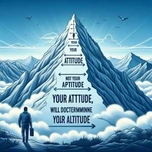 Your attitude, not your aptitude, will determine your altitude. - Zig Ziglar