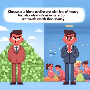 Chesterfield: Choose as a friend not the one who has lots of money, but the one whose actions are worth more than money.