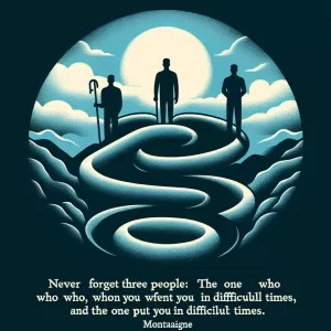 Montaigne: Never forget three people: the one who helped you in difficult times, the one who left you in difficult times, and the one who put you in difficult times.