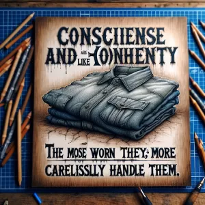 Conscience and honesty are like clothing: the more worn they are, the more carelessly you handle them. – Apuleius.