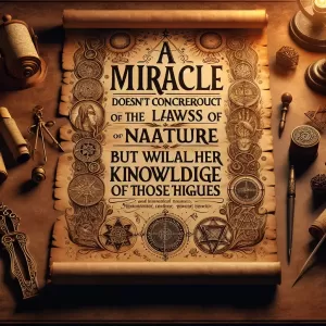 A miracle doesn’t contradict the laws of nature but rather our knowledge of those laws. – St. Augustine.