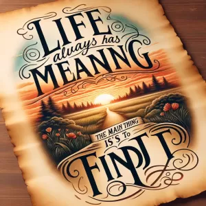 Life always has meaning; the main thing is to find it. – Erich Maria Remarque.