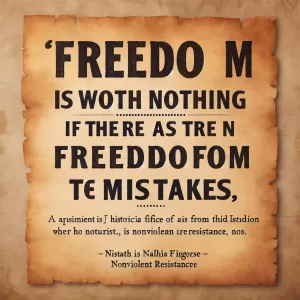 Freedom is worth nothing if there is no freedom to make mistakes. – Mahatma Gandhi.