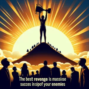 The best revenge is massive success in spite of your enemies. – Frank Sinatra.