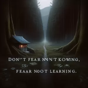 Don't fear not knowing; fear not learning. – Lao Tzu