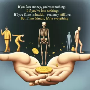 “If you lose money, you've lost nothing; if you lose health, you may still live; but if you lose friends, you've lost everything.”