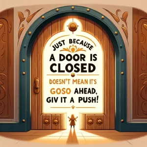 Just because a door is closed doesn't mean it's locked. Go ahead, give it a push!