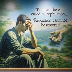 Pain can be eased, but reputation cannot be restored.