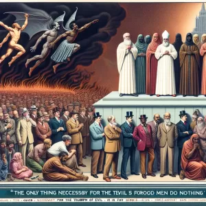 The only thing necessary for the triumph of evil is for good men to do nothing.   Edmund Burke