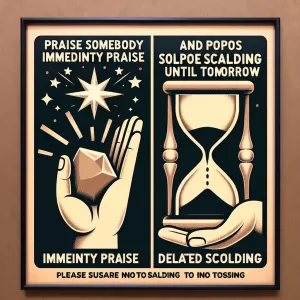 If you want to praise someone, do it immediately. If you want to scold someone, postpone it until tomorrow perhaps you will decide it is not worth it.