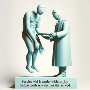 Service which is rendered without joy helps neither the servant nor the served. – Mahatma Gandhi