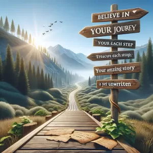 Believe in your journey, treasure each step, your amazing story is yet unwritten.