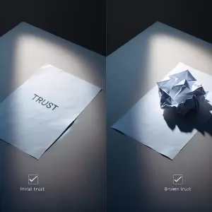 Trust is like a paper; once it's crumpled, it can never be perfect again.